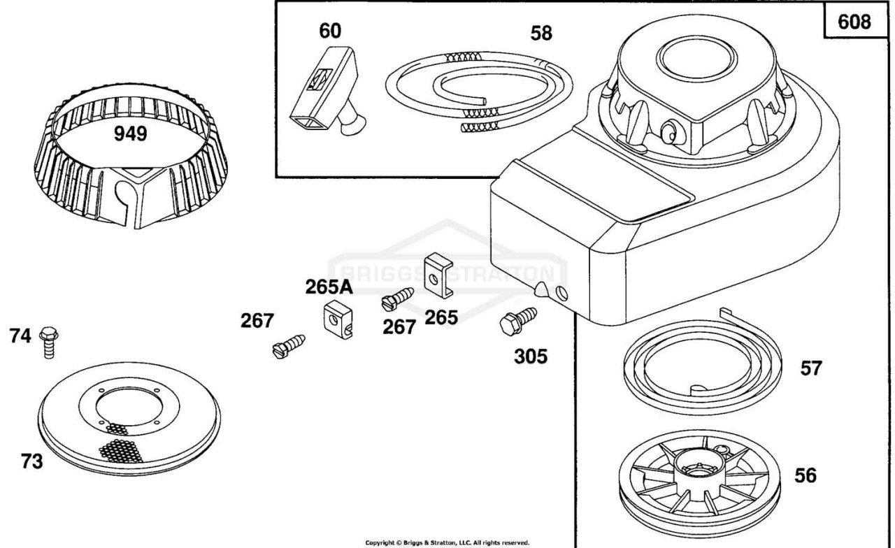Blower Hsg., Rewind Assembly