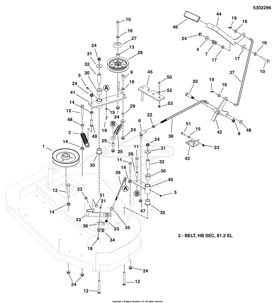 32 Mower Deck - Pulleys, Belt & Idler