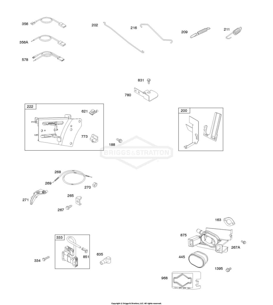 Air Cleaner, Controls, Governor Spring, Ignition