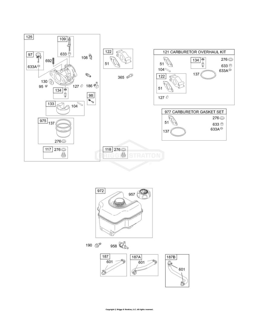 Carburetor Group, Fuel Tank Group, Kits/Gaskets - Carburetor