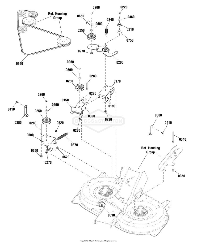 96cm Mower Deck - Clutch Group