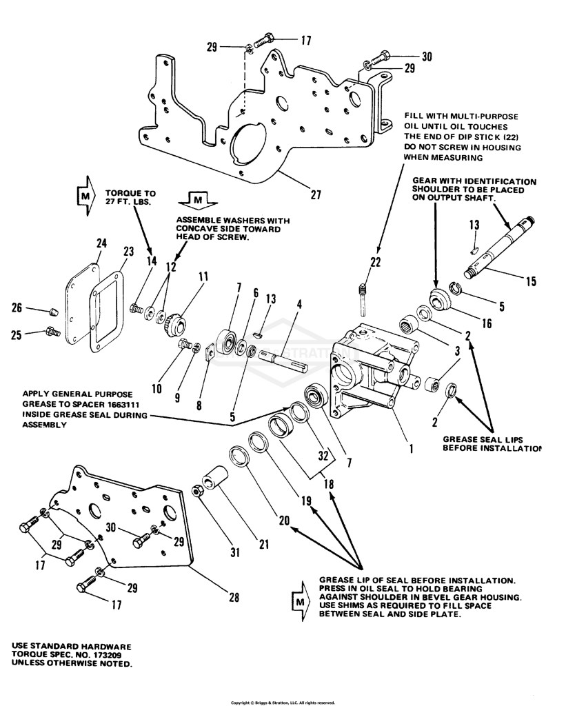 Bevel Gear & Side Plate Group (7012, 7016 & 7018)