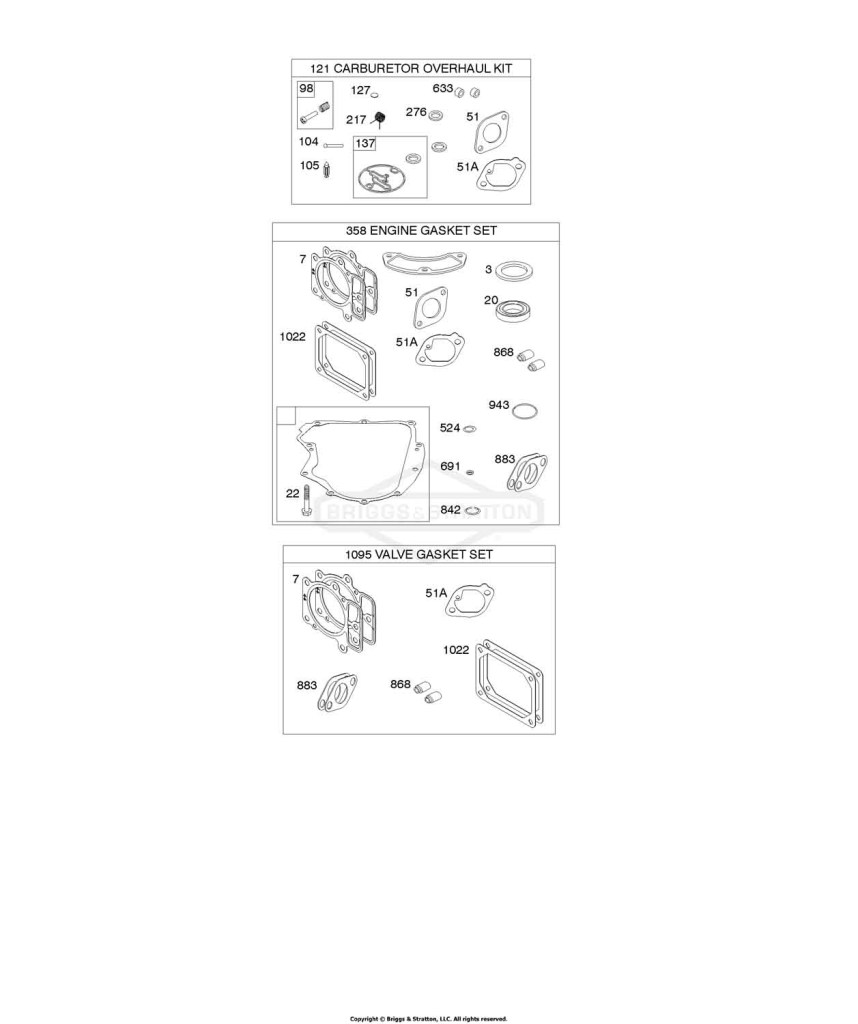 Carburetor Overhaul Kit, Engine/Valve Gasket Sets