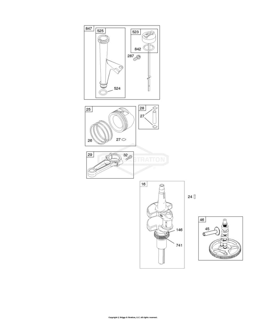 Camshaft, Crankshaft, Lubrication, Piston, Rings, Connecting Rod