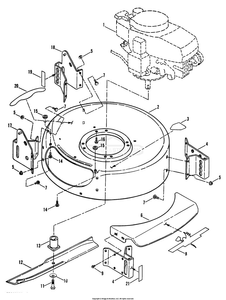 Engine, Cutting Deck, Blade