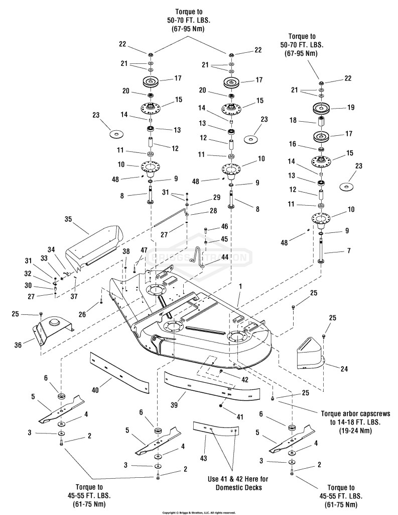 50 Mower Deck - Housing, Arbors & Blades Group