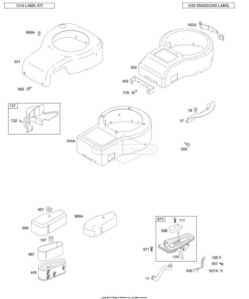 Blower Housing, Blower Housing Cover, Air Cleaner