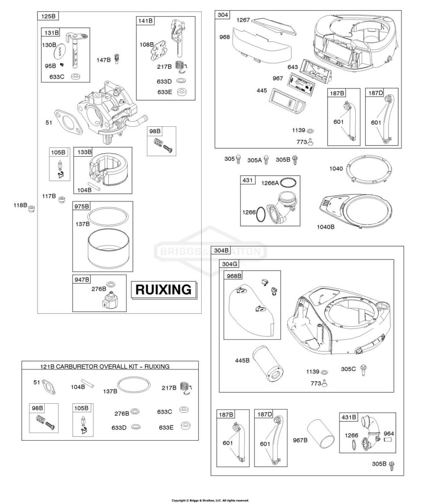 Air Cleaner, Blower Housing, Exhaust System, Fuel Supply