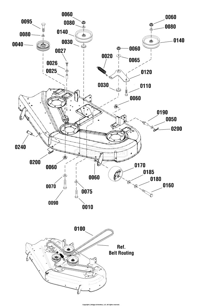 44 (112cm) Mower Deck - Clutch & Support Group