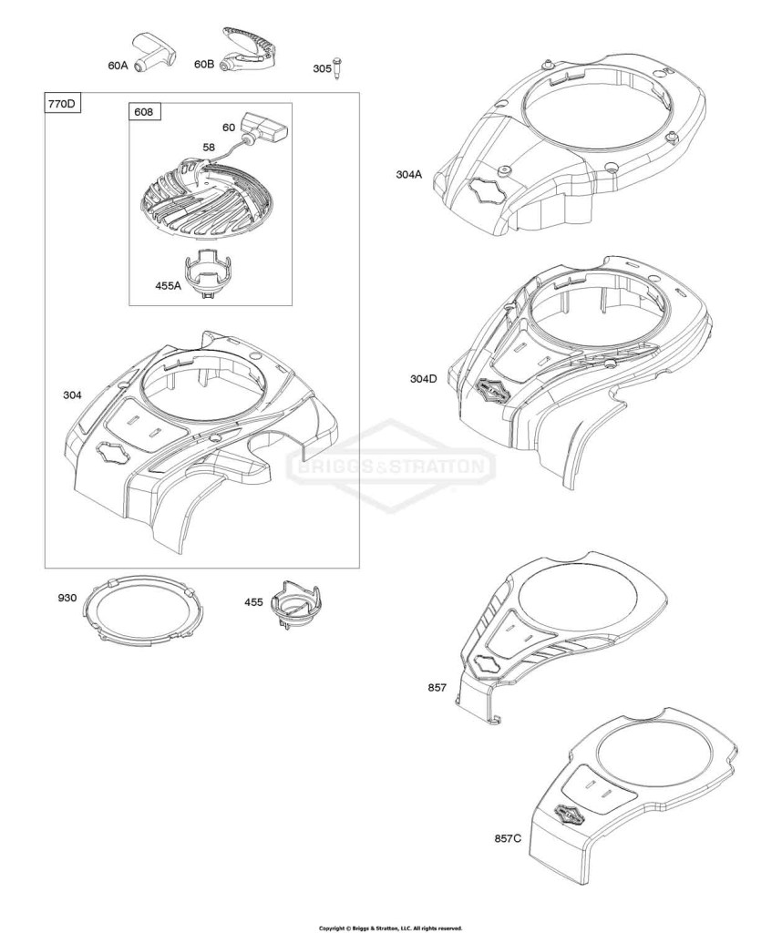 Blower Housing, Rewind Starter