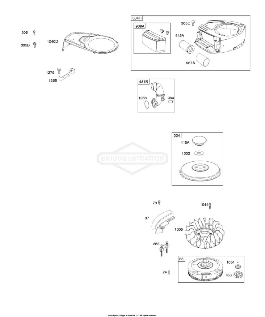 AIR CLEANER, BLOWER HOUSING, FLYWHEEL