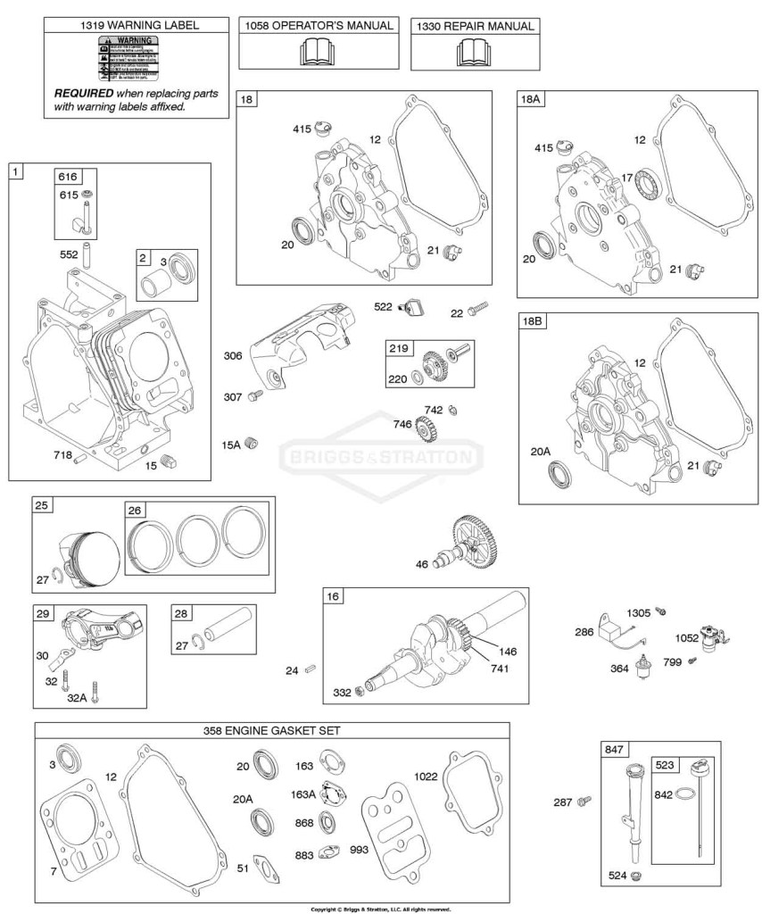 Camshaft, Crankcase Cover, Crankshaft, Cylinder, Lubrication, Piston Group