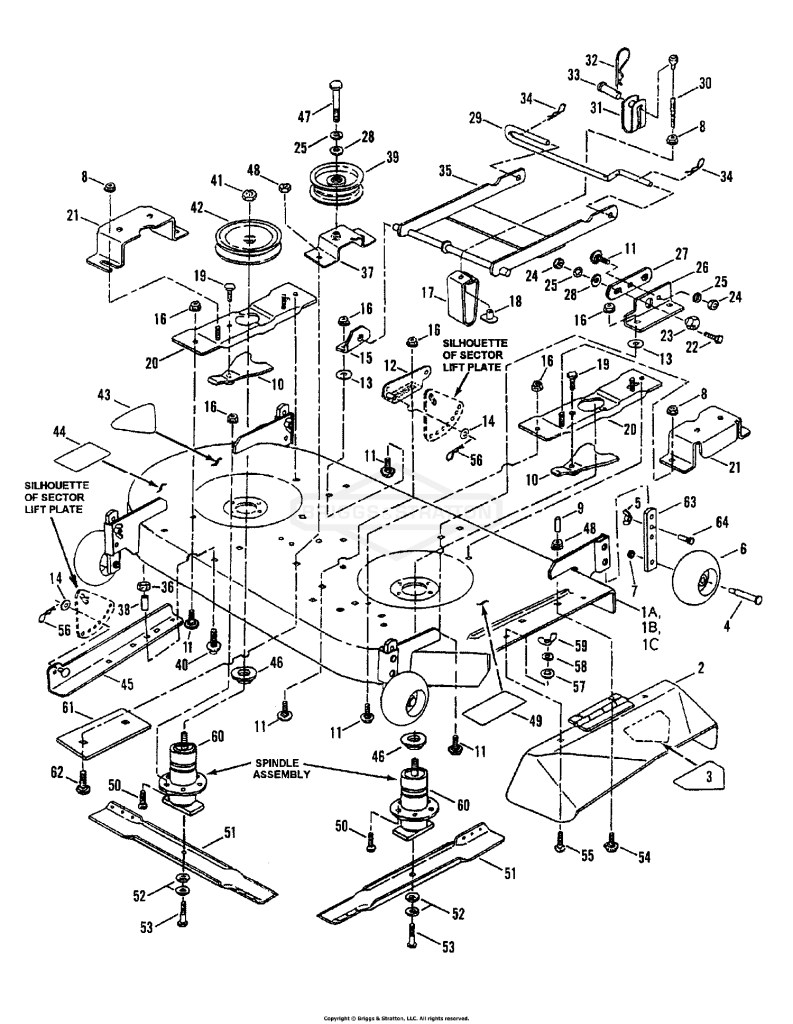 42 CUTTING DECK ASSEMBLY