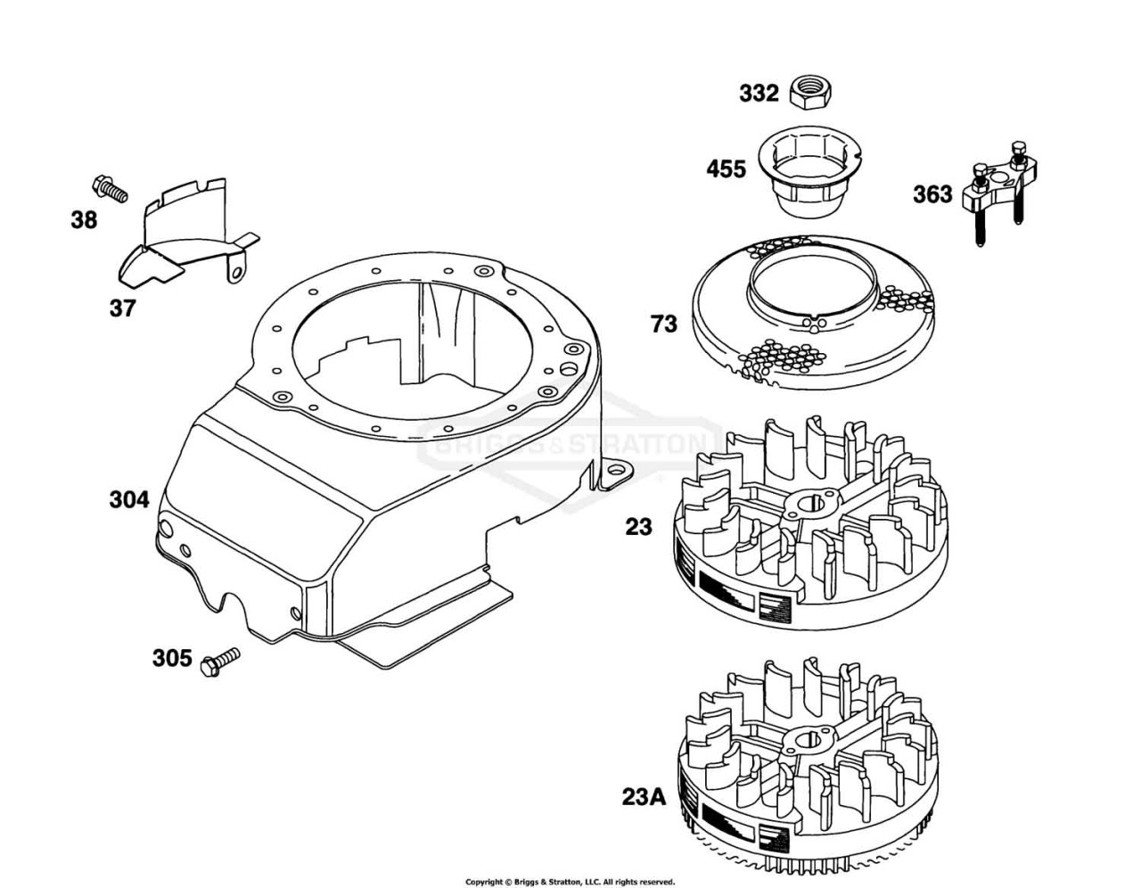 Blower Hsg, Flywheel, Screen