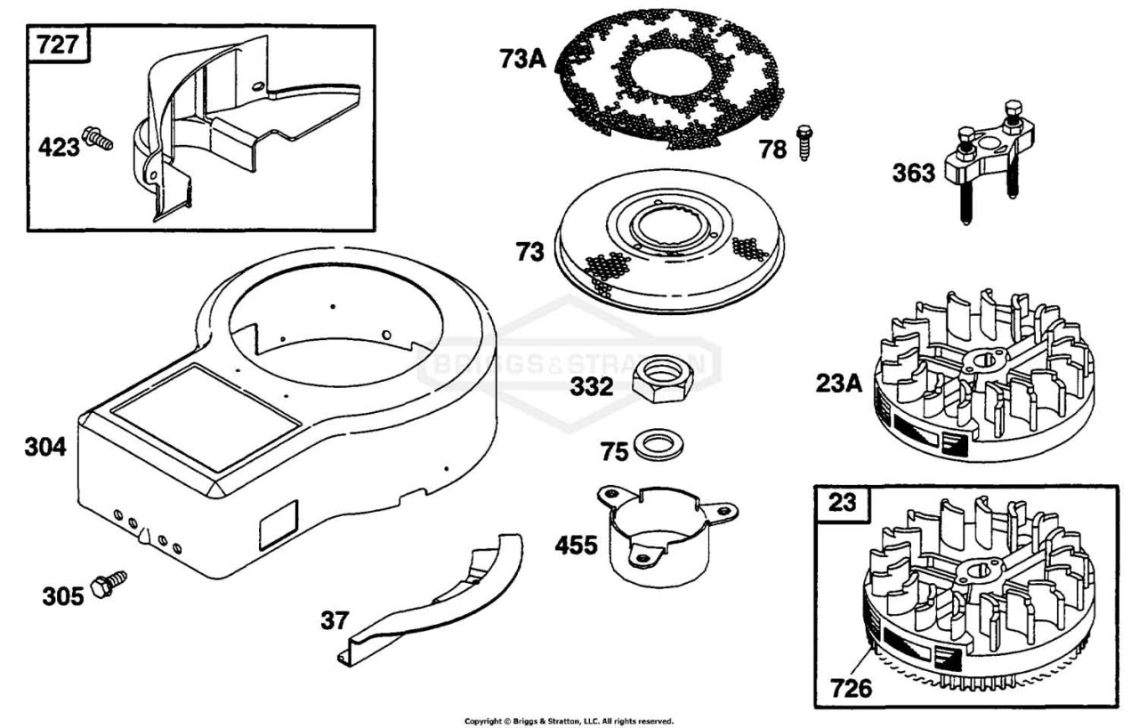 Blower Hsg, Flywheel, Screen