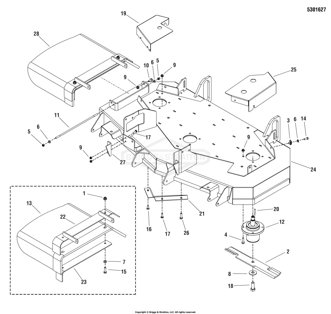 48 Mower Deck - Housing, Spindles & Blades Group