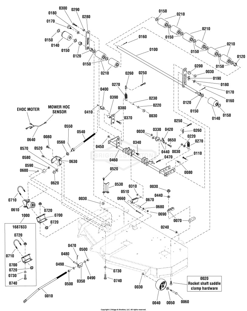 52 (132cm) Mower Deck - Height Adjust & Roller Group