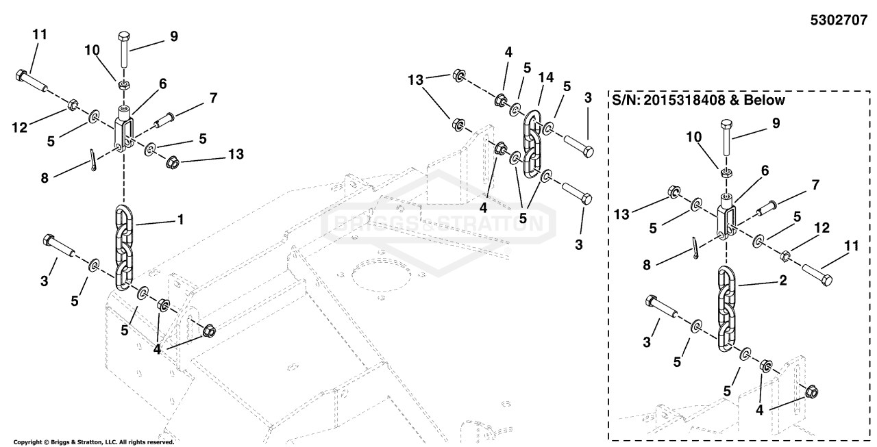 52 Mower Deck - Hanger Chains