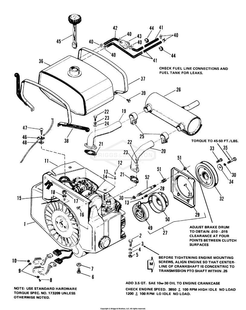 Engine, Front Clutch & Fuel Group