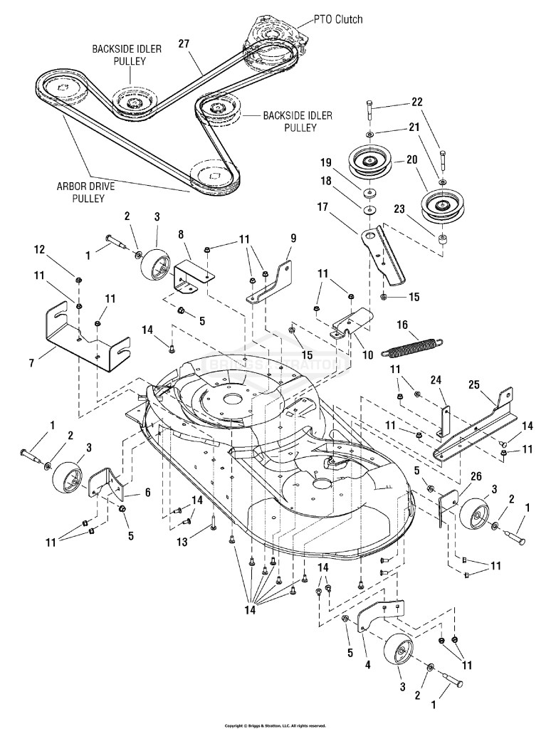 42 Mower Deck - Clutch & Support Group (7501109)