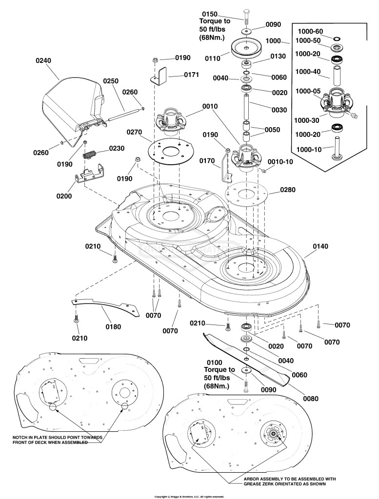42 Mower Deck - Housing, Arbor & Blades Group (2991458)