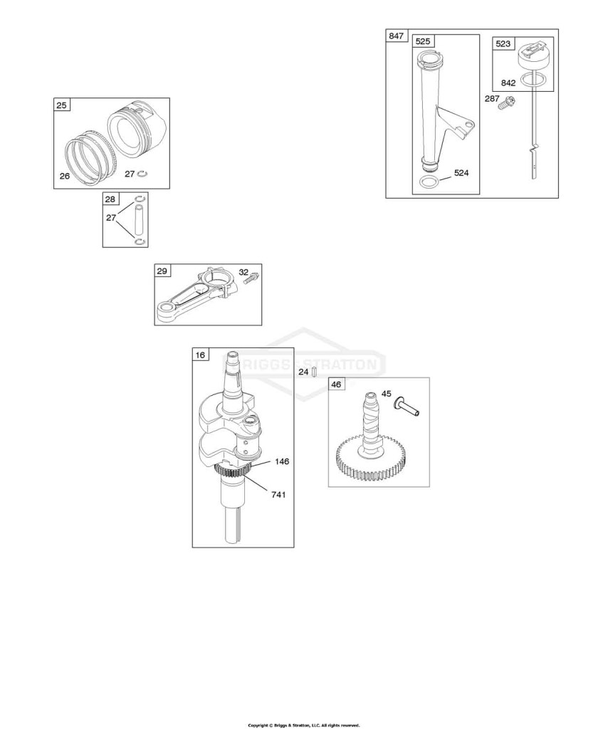 Camshaft, Crankshaft, Lubrication, Piston, Rings, Connecting Rod