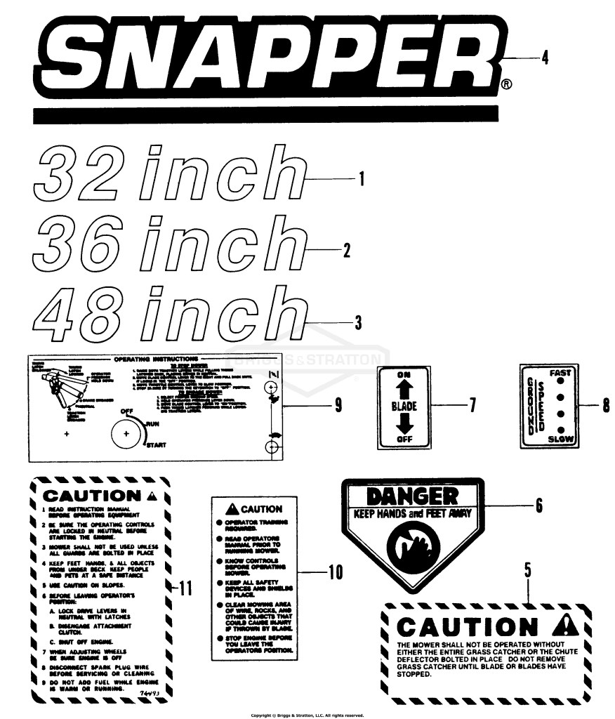32, 36, 48 Decal Kit For Model Year 1990 P/N 60952