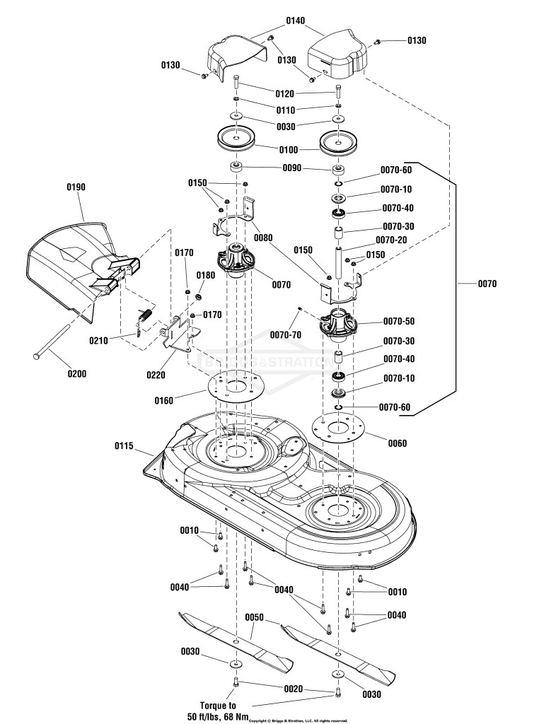 42 Mower Deck - Housing, Arbor & Blade Group