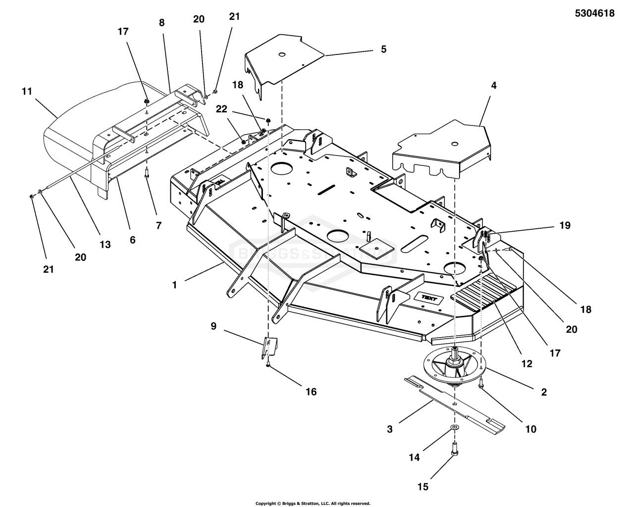 61 Mower Deck - Housing, Covers, Spindles & Blades (2 Belt System)