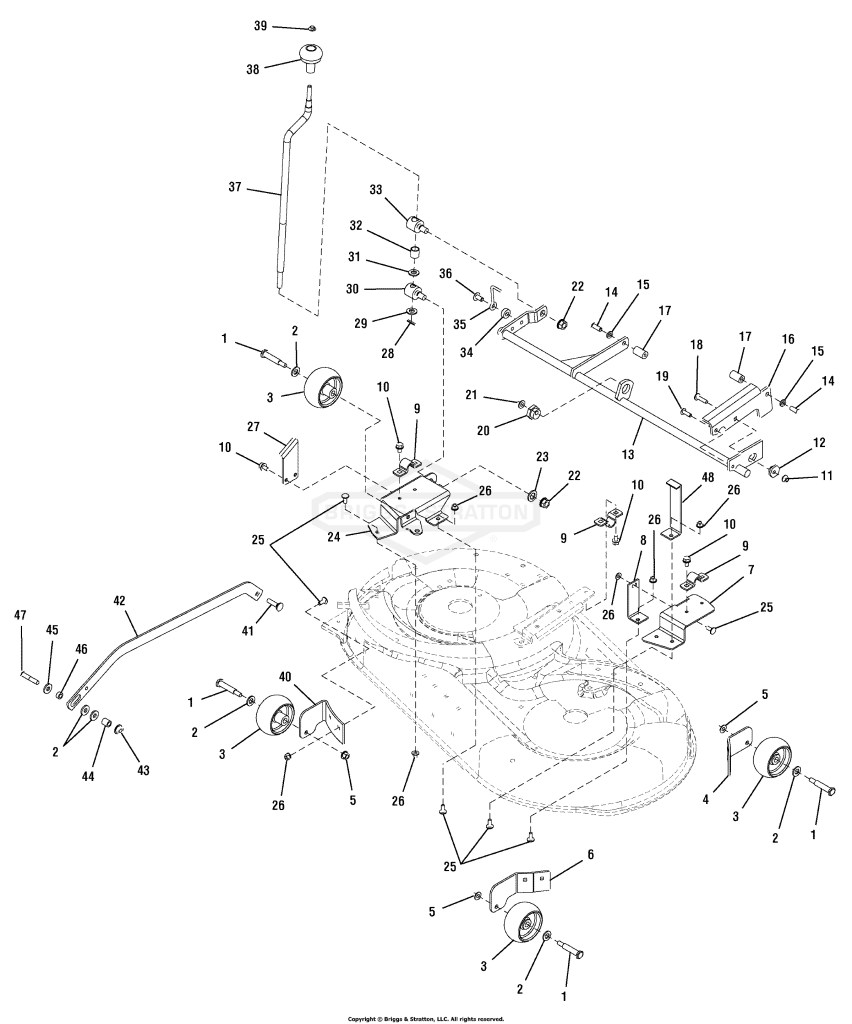 42 Mower Deck - Height Adjustment Group