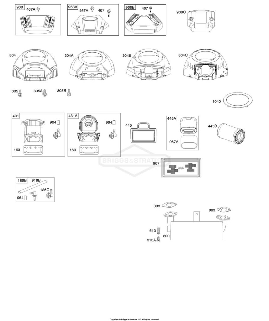 Blower Housing, Air Cleaner, Muffler