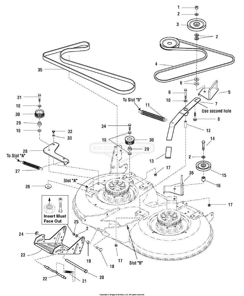 40 Mower Deck - Belt, Idler Arm & Hitch