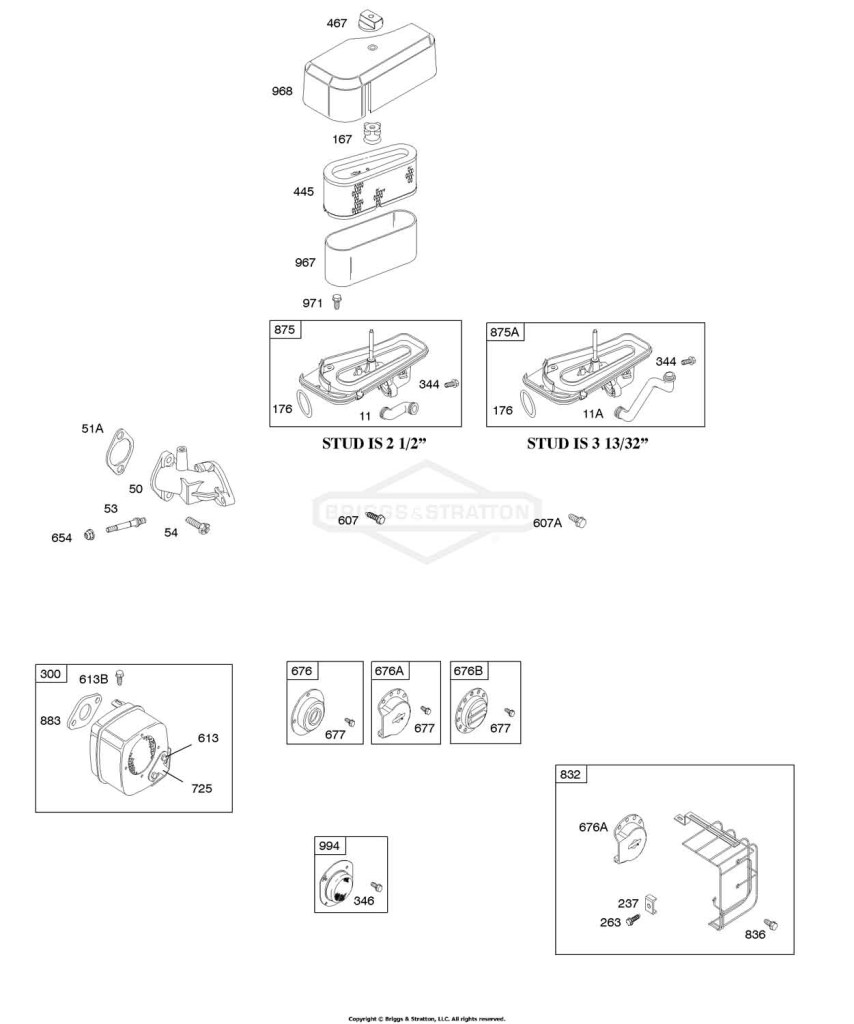 Air Cleaner, Muffler, Intake Elbow
