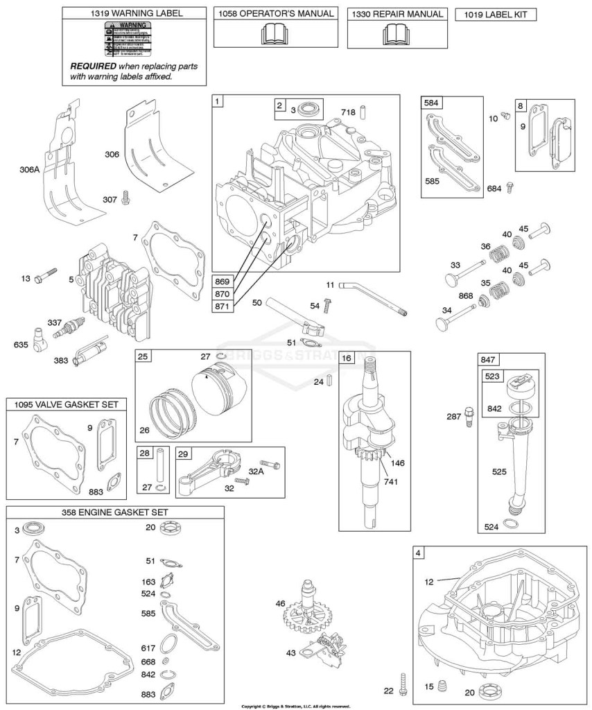 Cam, Crankshaft, Cylinder, Engine Sump, Kit/Gasket, Lubrication, Piston Group, Valves