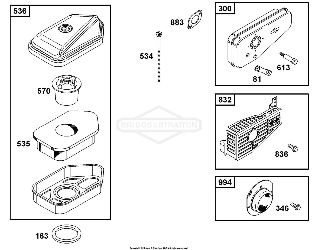 Air Cleaner Group, Muffler Group