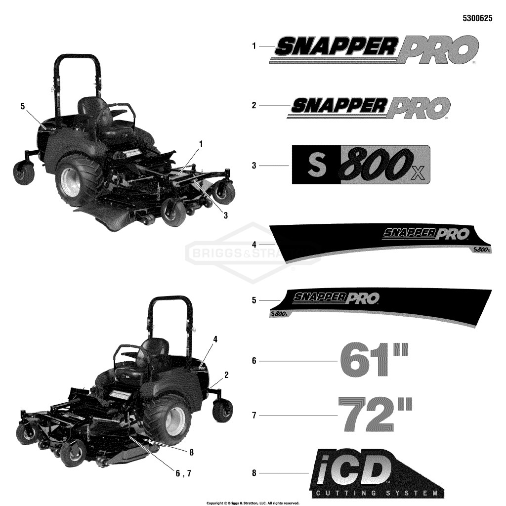 Decal Group - Branding Decals - S/N: 2016510711 & Below