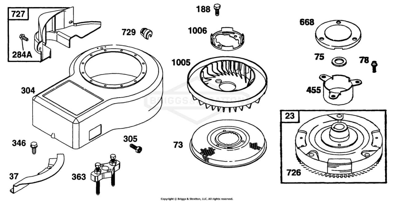 Blower Hsg,Flywheel, Screens