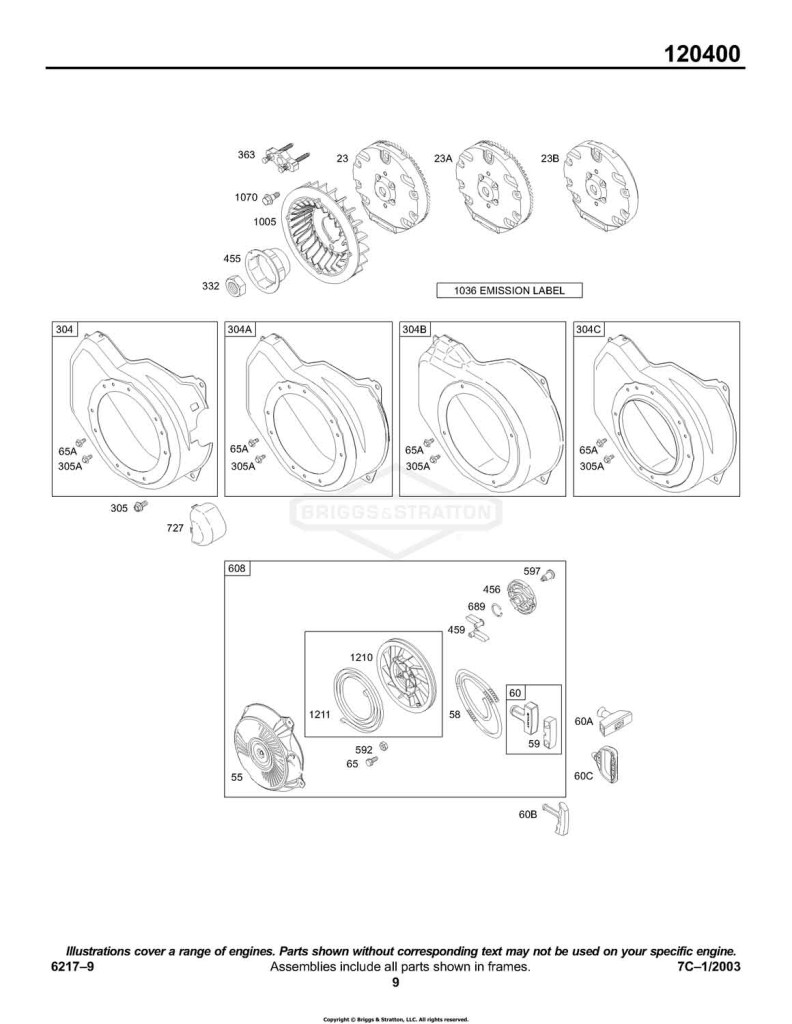 Blower Housing/Shroud, Flywheel, Rewind