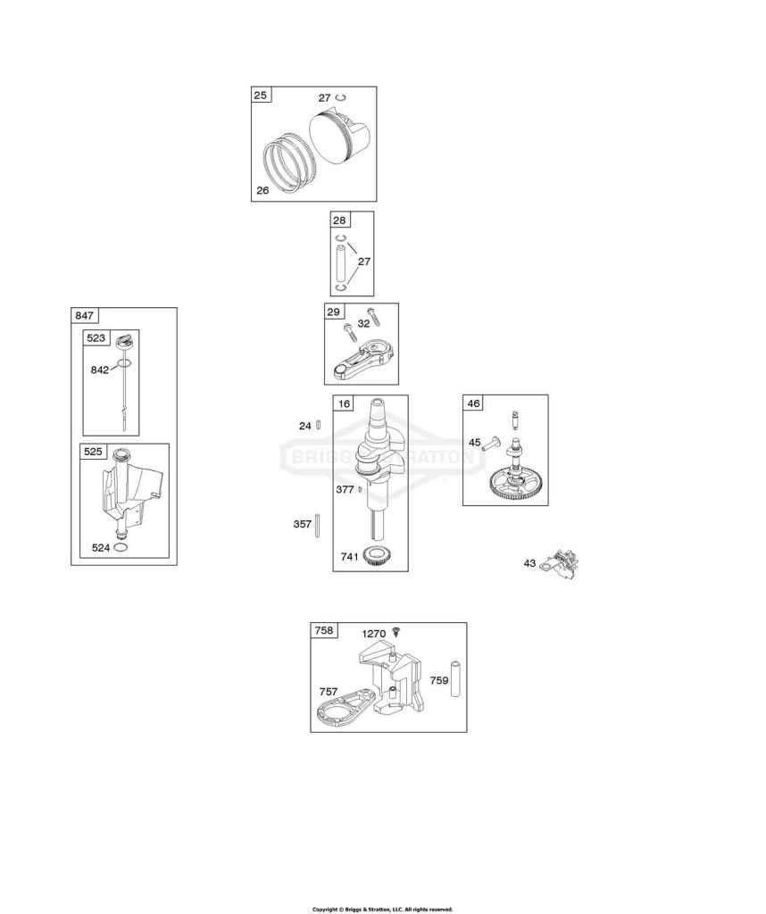Camshaft, Crankshaft, Piston, Rings, Connecting Rod