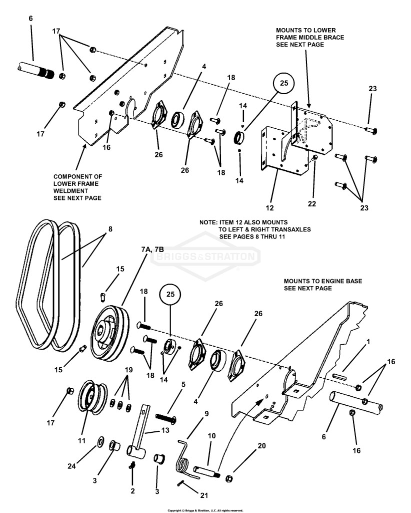 Deck Driveshaft Assembly (Except for MZM Models)