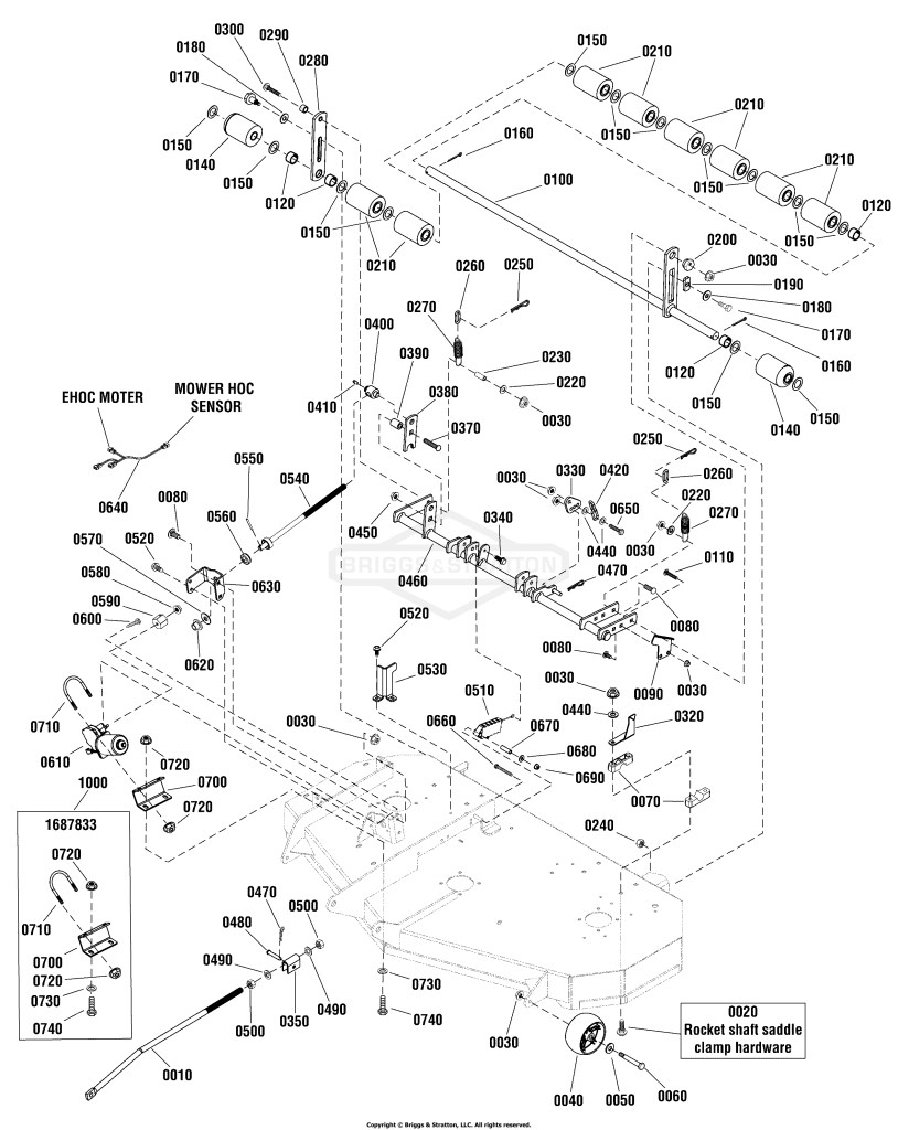 52 (132cm) Mower Deck - Height Adjust & Roller Group