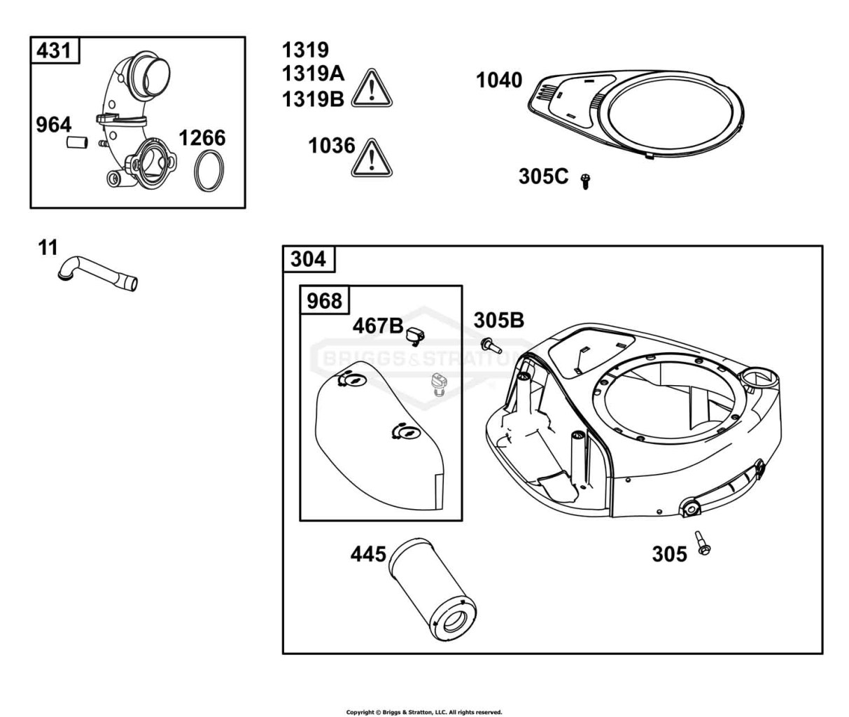 Blower Housing and Air Cleaner Group