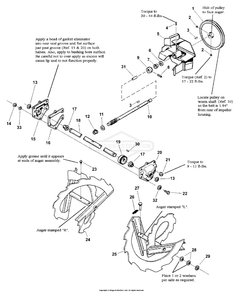 AUGERS, IMPELLER, GEAR CASE, SHAFT
