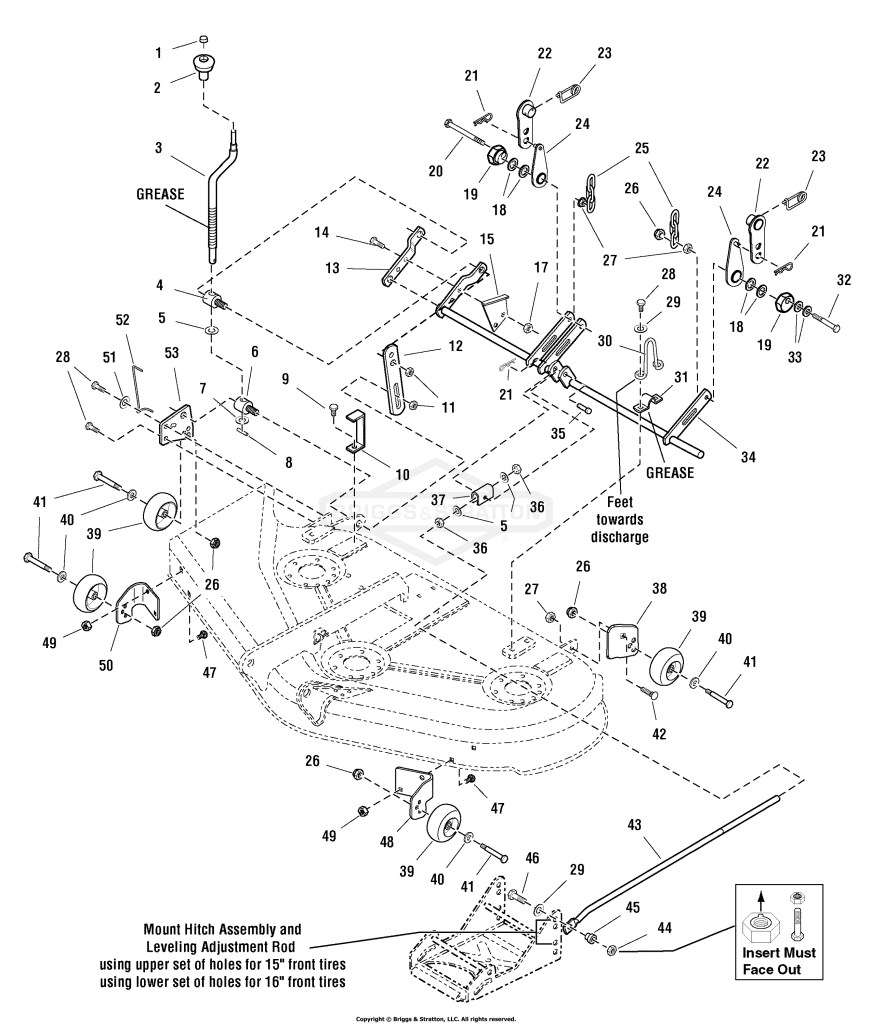 44 Mower Deck - Height Adjustment