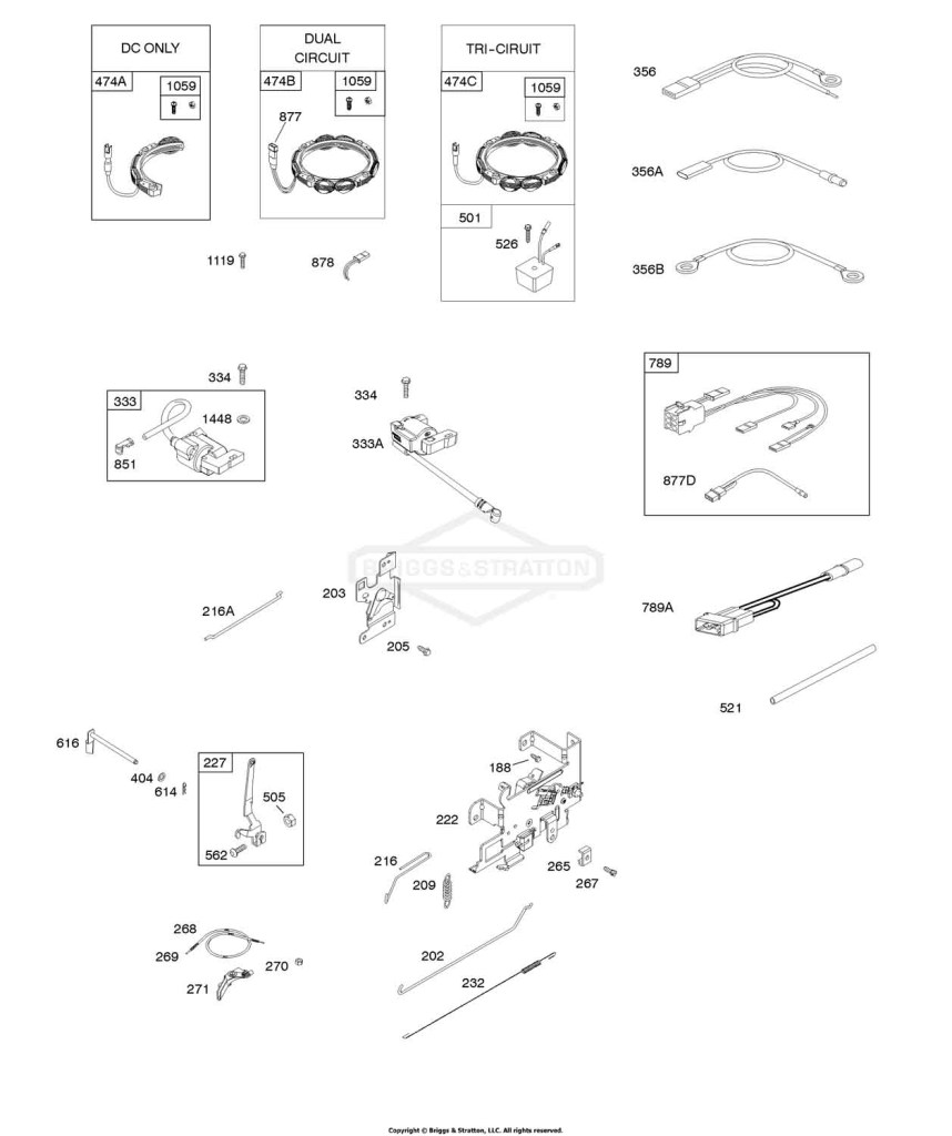Alternator, Controls, Governor Spring, Ignition