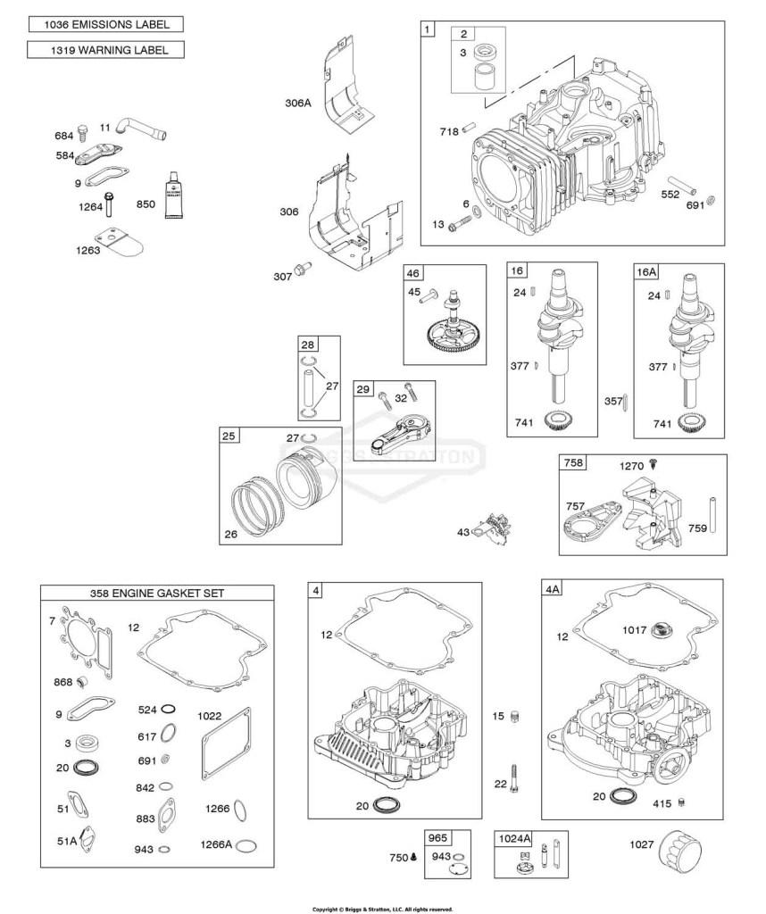 CAMSHAFT,CRANKSHAFT & COUNTER BALANCE, CYLINDER, ENGINE SUMP & BREATHER, LUBRICATION, PISTON, RINGS, CONNECTING ROD