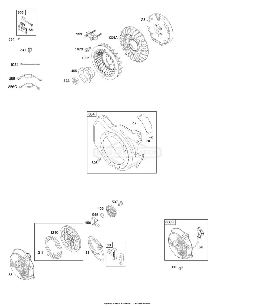 Blower Housing/Shrouds, Flywheel, Ignition, Rewind Starter