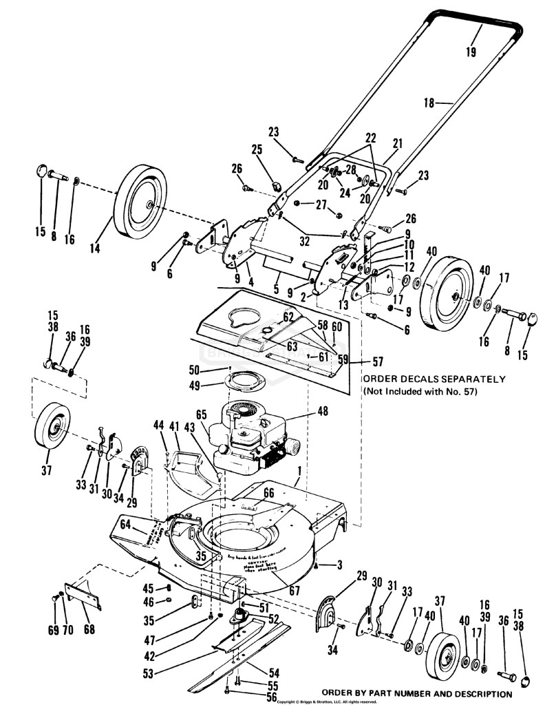 Push Model - 21 (Front Wheels & Engine for Self-Propelled)