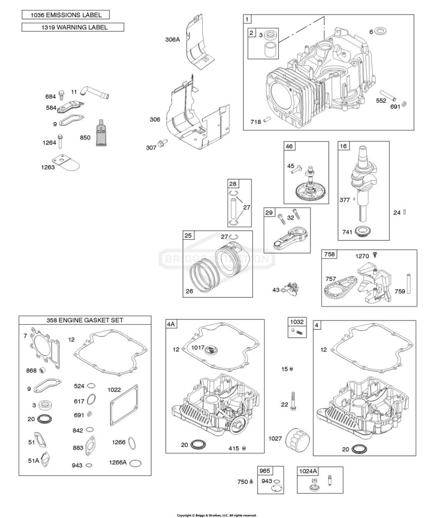 Camshaft, Crankshaft, Cylinder, Engine Sump, Gasket Set - Engine, Lubrication, Piston, Rings, Connecting Rod, Warning Label