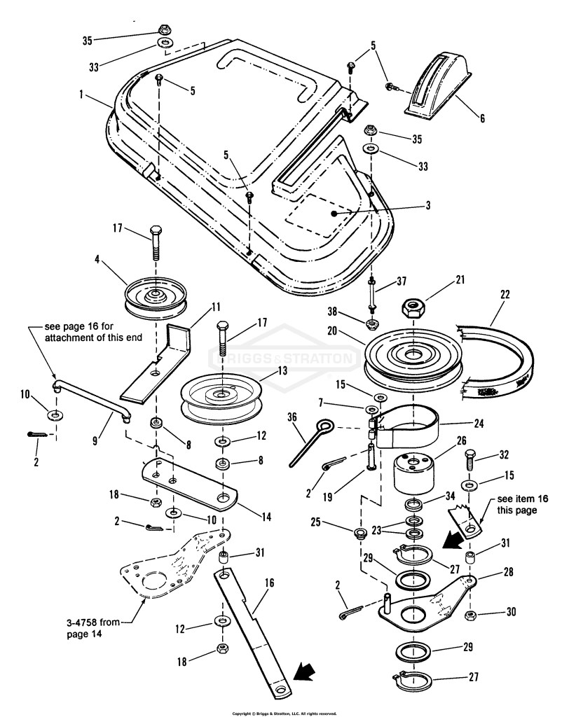 42 Deck Cover, Blade Brake